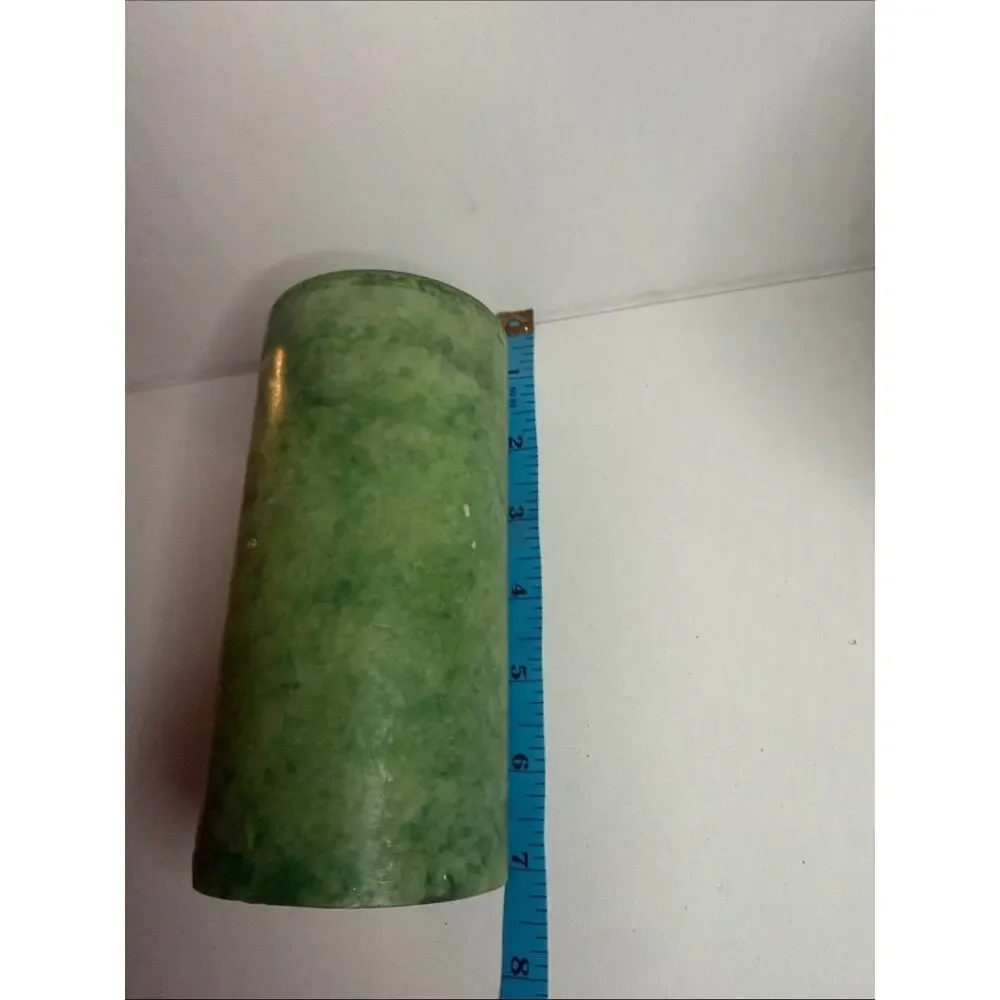 Pier 1 Green Marbleized Pillar Candle